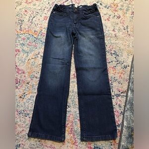 Cat & Jack straight Leg elastic adjustable waist boys dark denim jeans size 8
